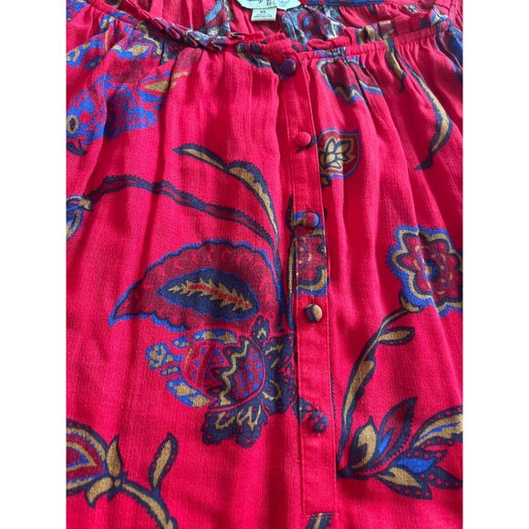 Lucky Brand red blue three quarter sleeved top size XL - Picture 3 of 9